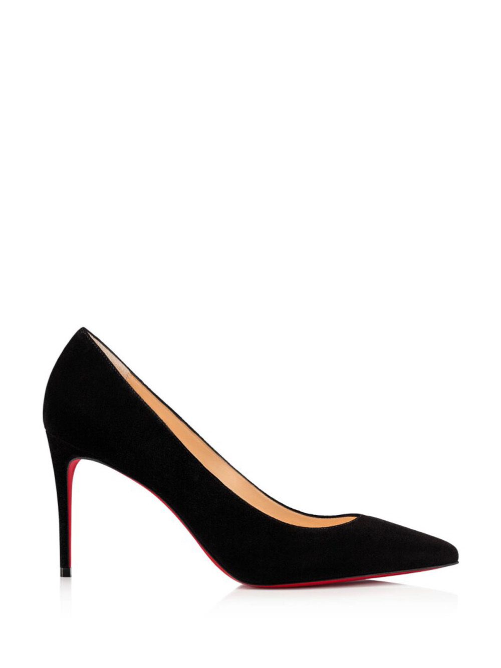 Elegant Black Suede Pumps with Iconic Red Sole