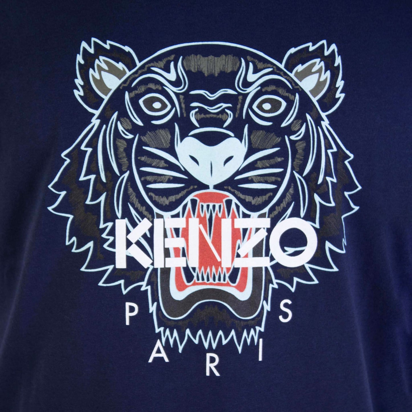 Iconic Blue Tiger Print Cotton Tee