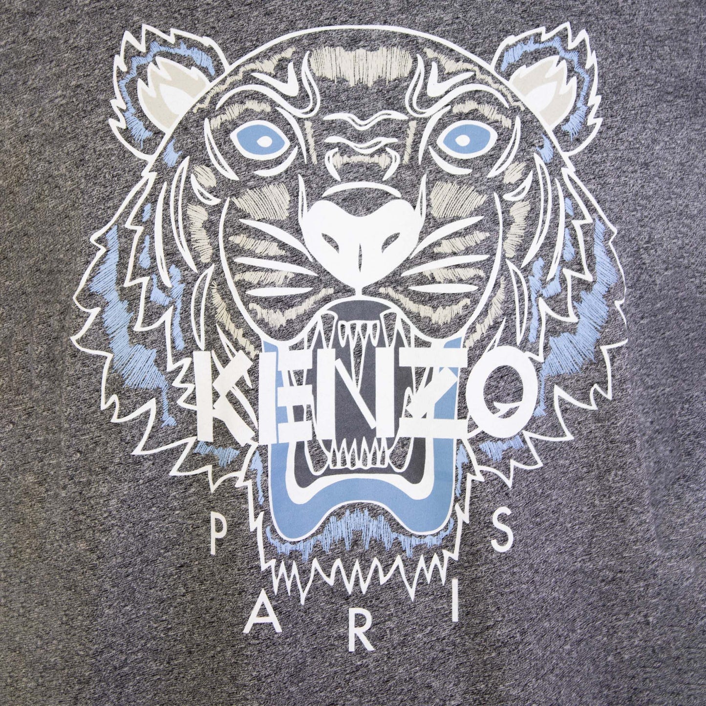 Sleek Grey Tiger Print Cotton Tee