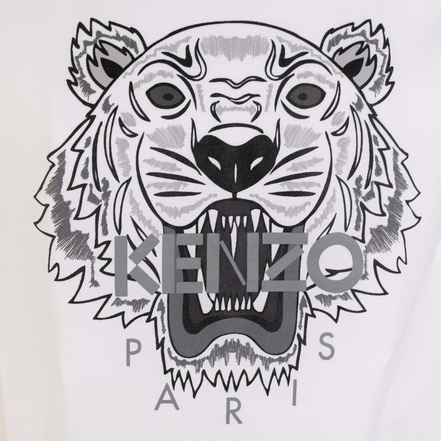 Elegant White Tiger Print T-Shirt