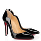 Elegant Black Leather Heels with Iconic Red Sole