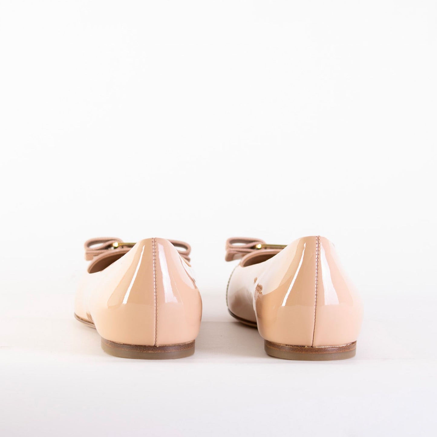 Powder Pink Leather Ballerina Flats