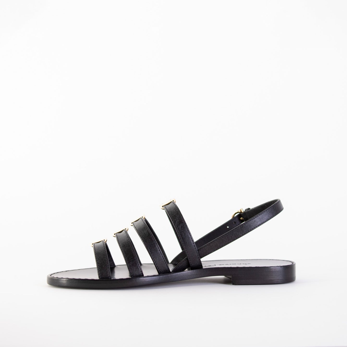 Black Leather Galilee Sandals