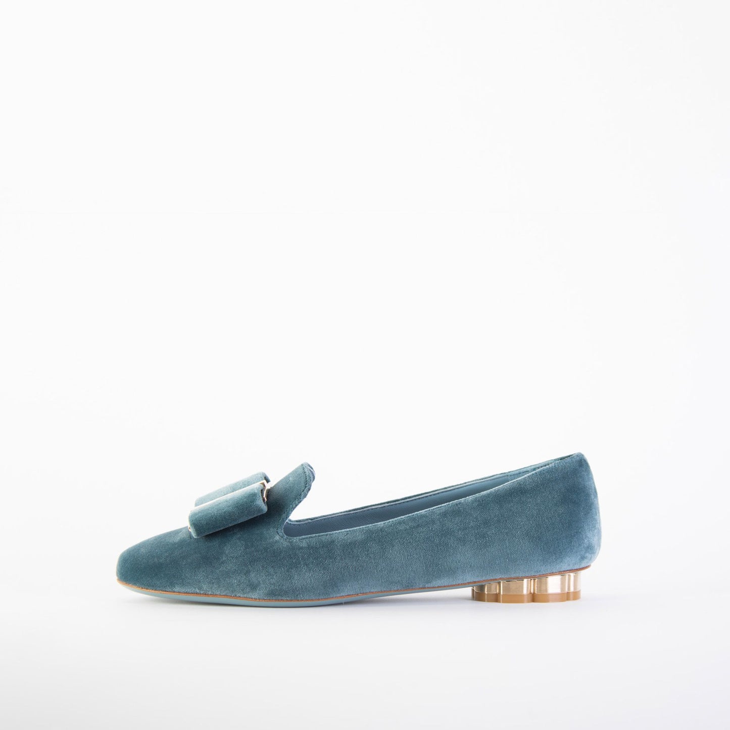 Elegant Velvet Blue Ballerinas