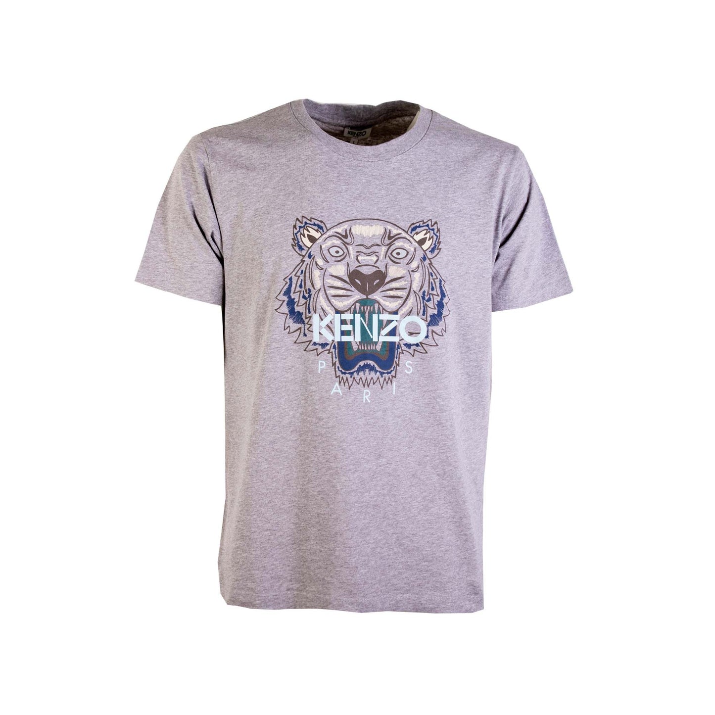 Iconic Tiger Print Grey Cotton Tee