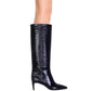Charcoal High Stiletto Knee-High Boots