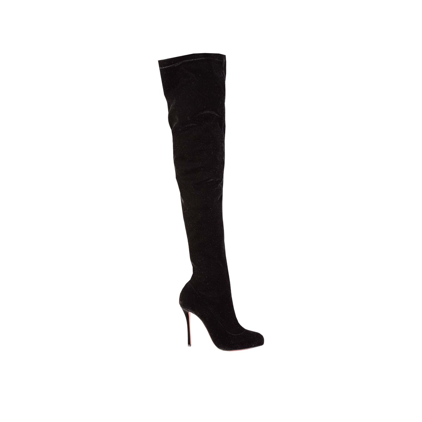 Elegant Velvet High-Leg Heeled Boots