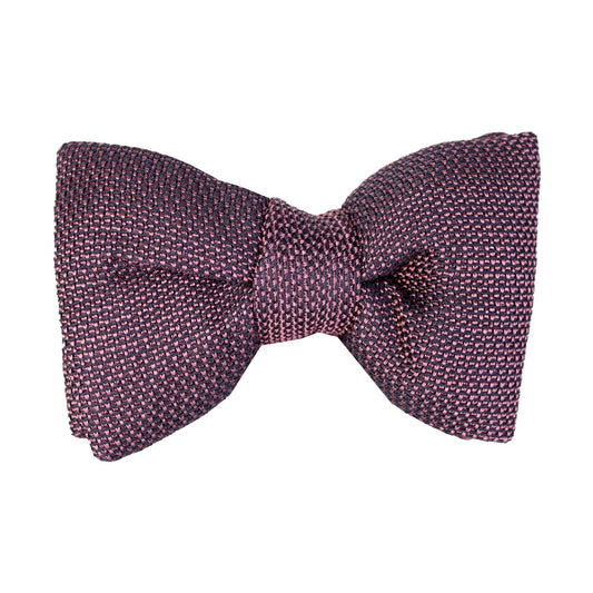 Elegant Micro Print Silk Bow Tie in Violet/Black