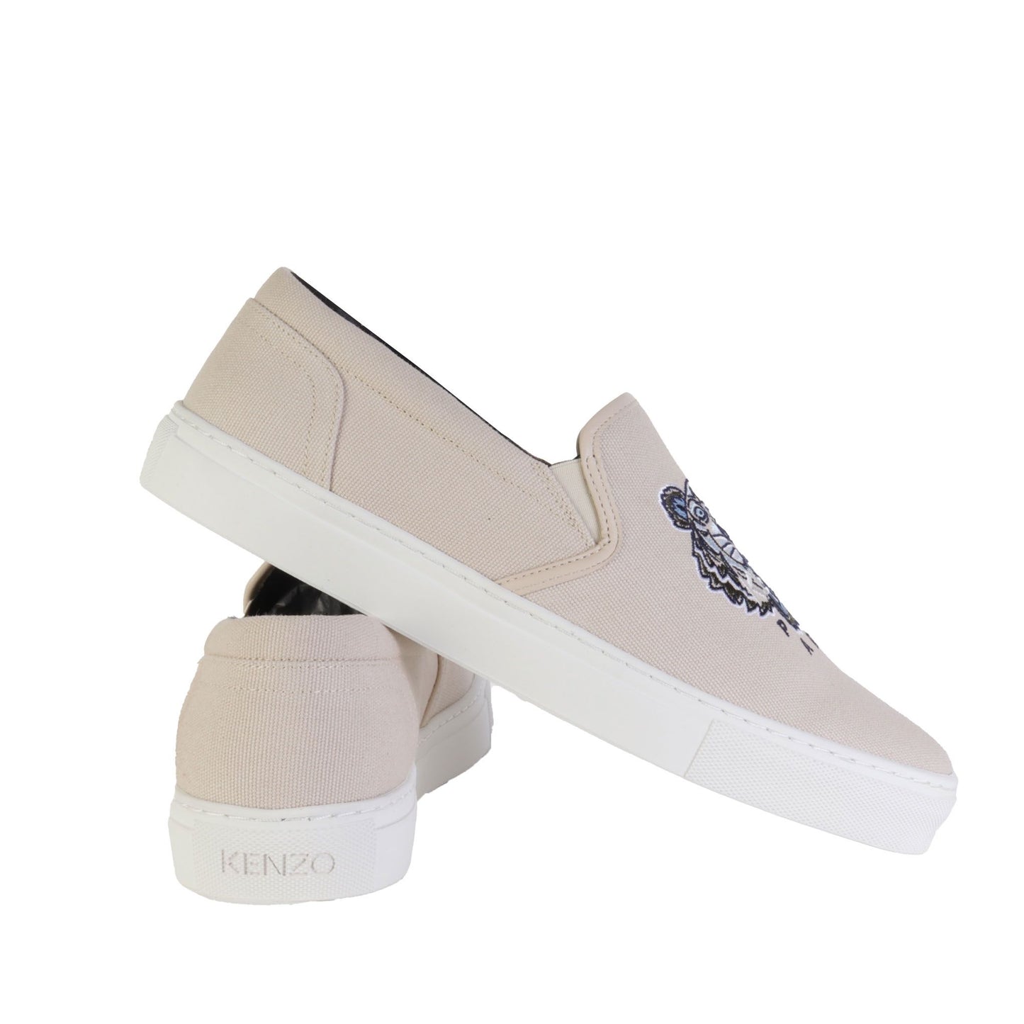 Chic Beige Cotton Slip-On Sneakers