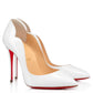 Sophisticated White Leather Pumps with Iconic Red Sole