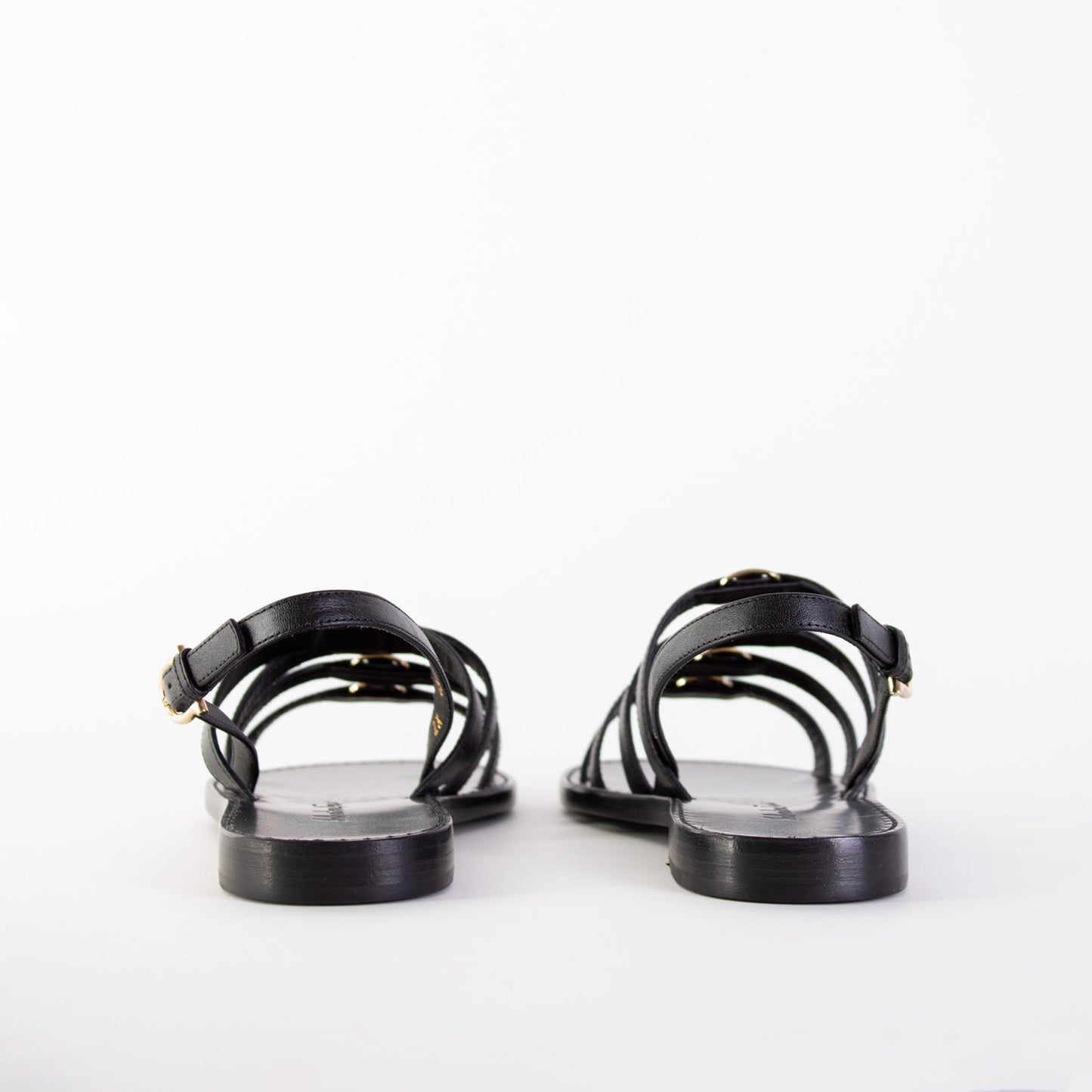 Black Leather Galilee Sandals