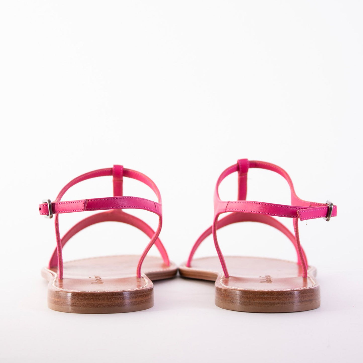 Chic Fuchsia Leather Sandals