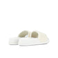 Elegant White Pool Slide Sandals with Iconic Red Sole