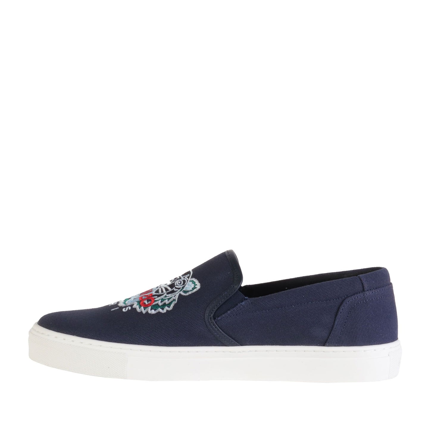 Elegant Navy Slip-On Sneakers with Rubber Sole