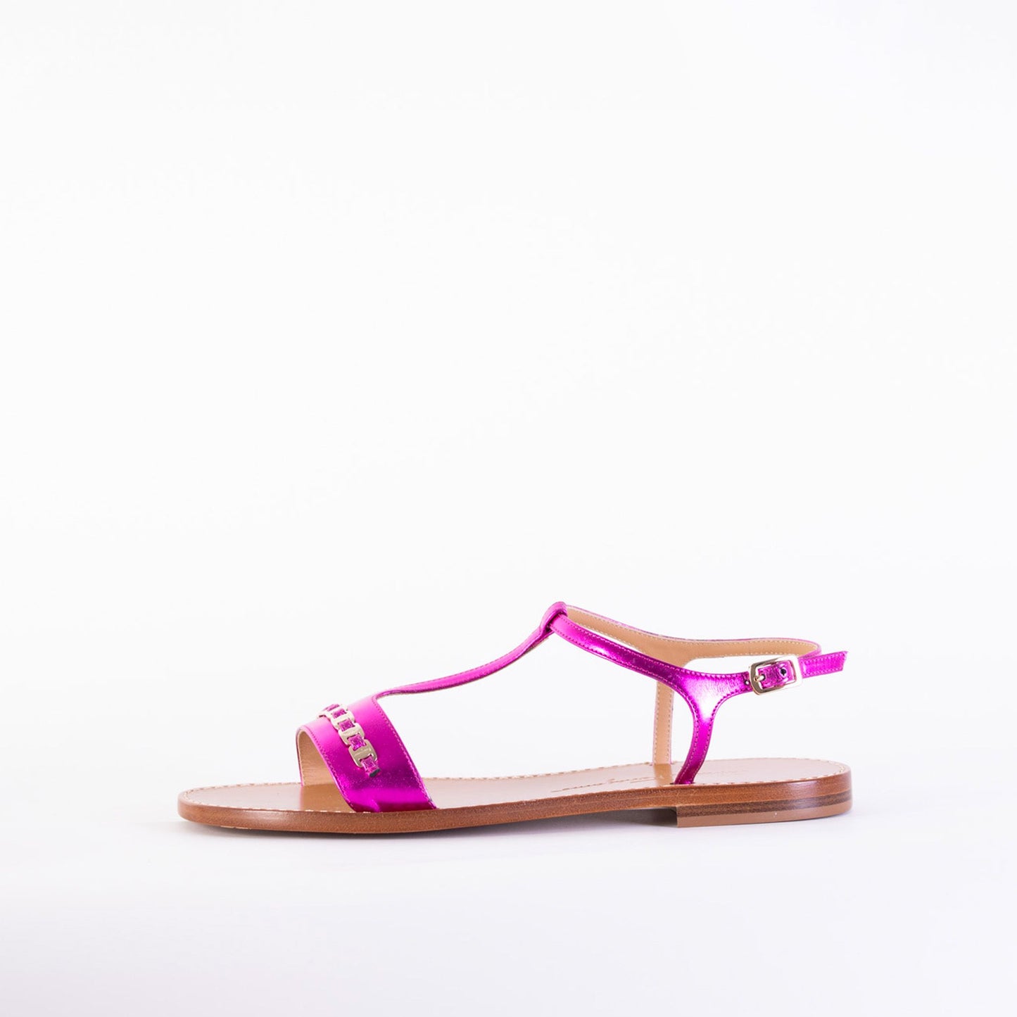 Elegant Fuchsia Leather Sandals