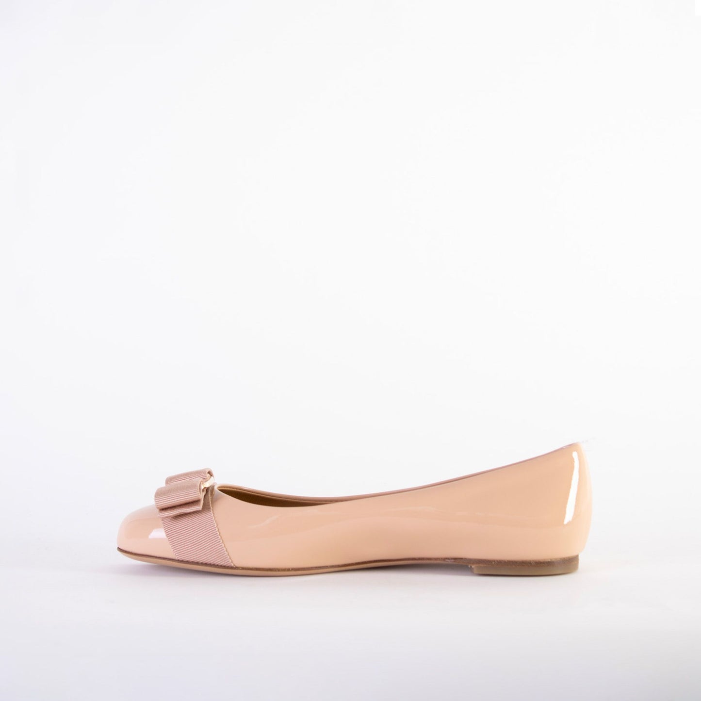 Powder Pink Leather Ballerina Flats