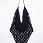 Crystal Logo Embellished One Piece Swimsuit
