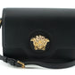 Elegant Black Calf Leather Shoulder Bag
