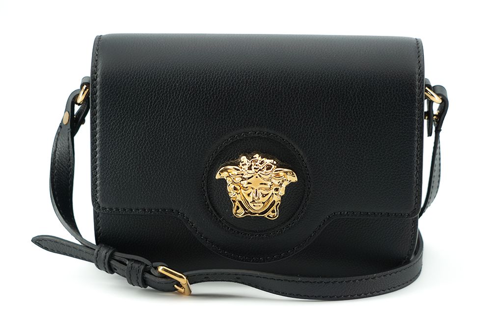 Elegant Black Calf Leather Shoulder Bag