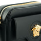 Sleek Black Calf Leather Camera Shoulder Bag