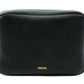 Sleek Black Calf Leather Camera Shoulder Bag