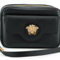 Sleek Black Calf Leather Camera Shoulder Bag
