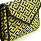 Radiant Yellow Canvas-Leather Pouch Shoulder Bag