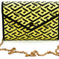 Radiant Yellow Canvas-Leather Pouch Shoulder Bag
