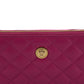 Elegant Quilted Long Zip Wallet in Purple