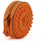 Chic Orange Round Leather Shoulder Bag