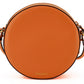 Chic Orange Round Leather Shoulder Bag