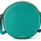 Elegant Mint Green Calf Leather Round Shoulder Bag