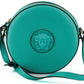 Elegant Mint Green Calf Leather Round Shoulder Bag