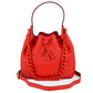 Elegant Red Calf Leather Hobo Bag