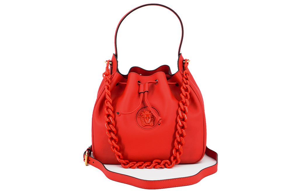 Elegant Red Calf Leather Hobo Bag