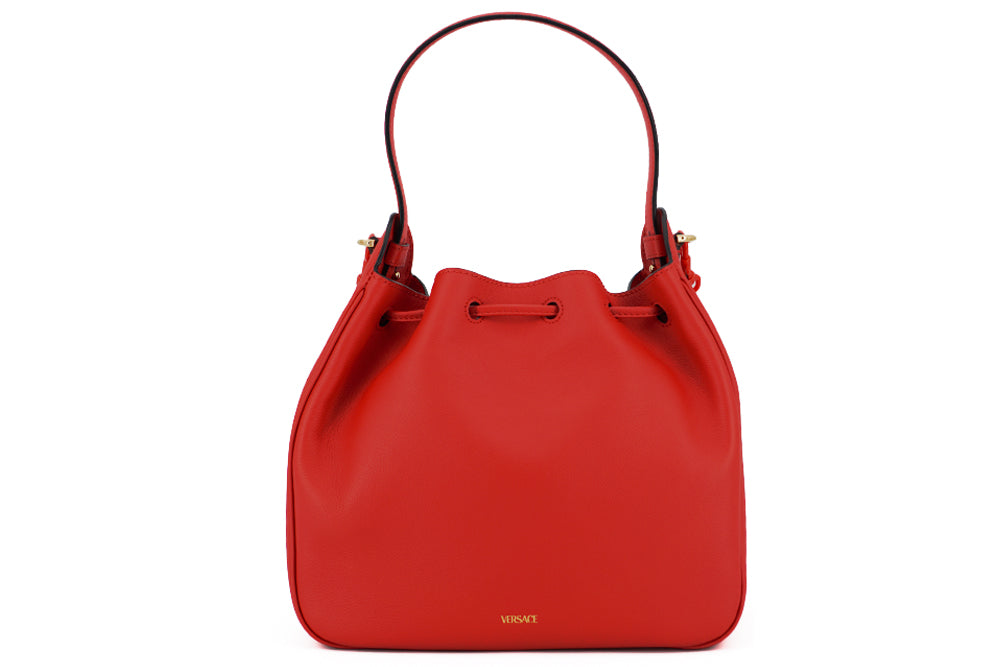 Elegant Red Calf Leather Hobo Bag