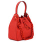 Elegant Red Calf Leather Hobo Bag