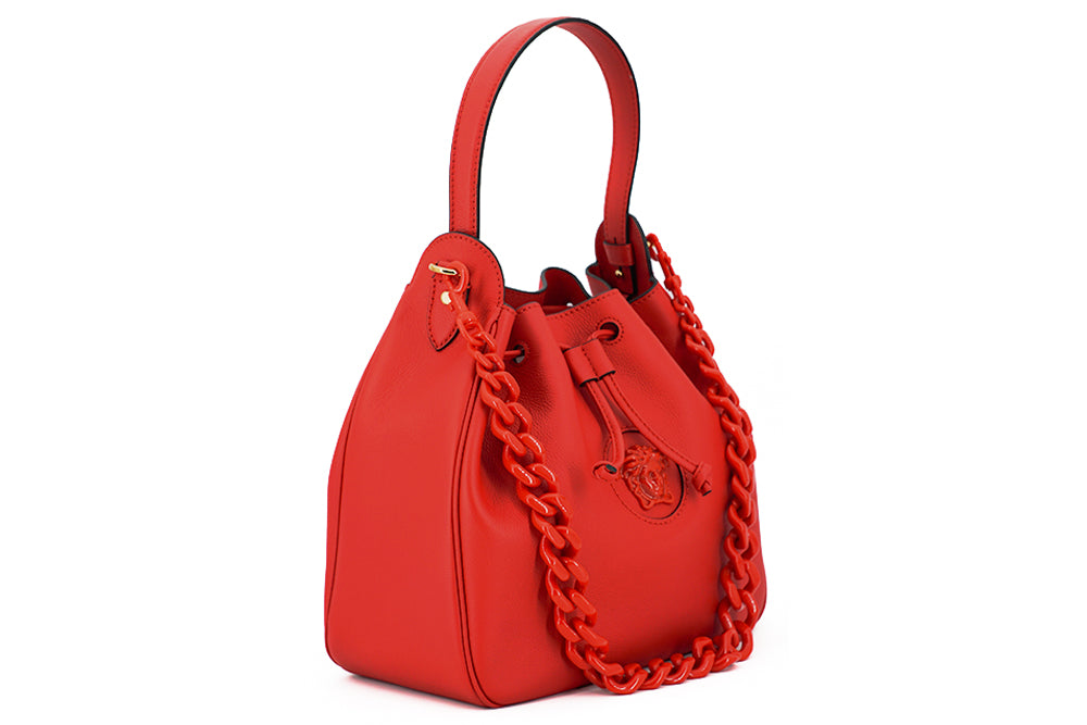 Elegant Red Calf Leather Hobo Bag