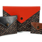 Elegant Versace Trio Pouch Set in Red & Brown