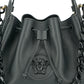 Elegant Black Leather Medusa Hobo Bag