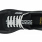 Sleek Black Leather Medusa Sneakers
