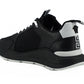 Sleek Black Leather Medusa Sneakers