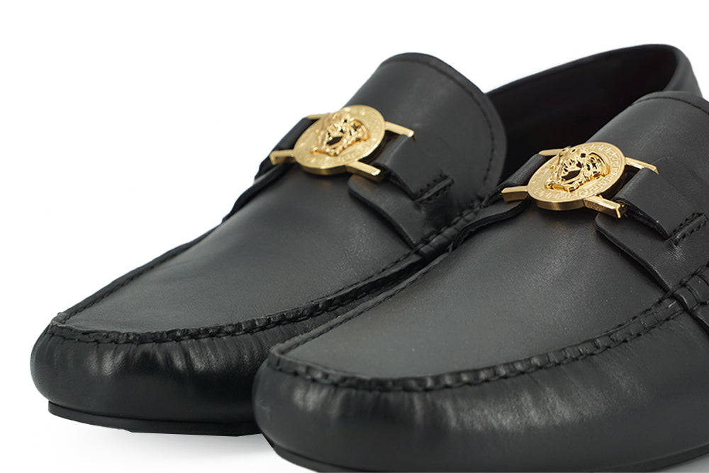 Elegant Black Calf Leather Loafers