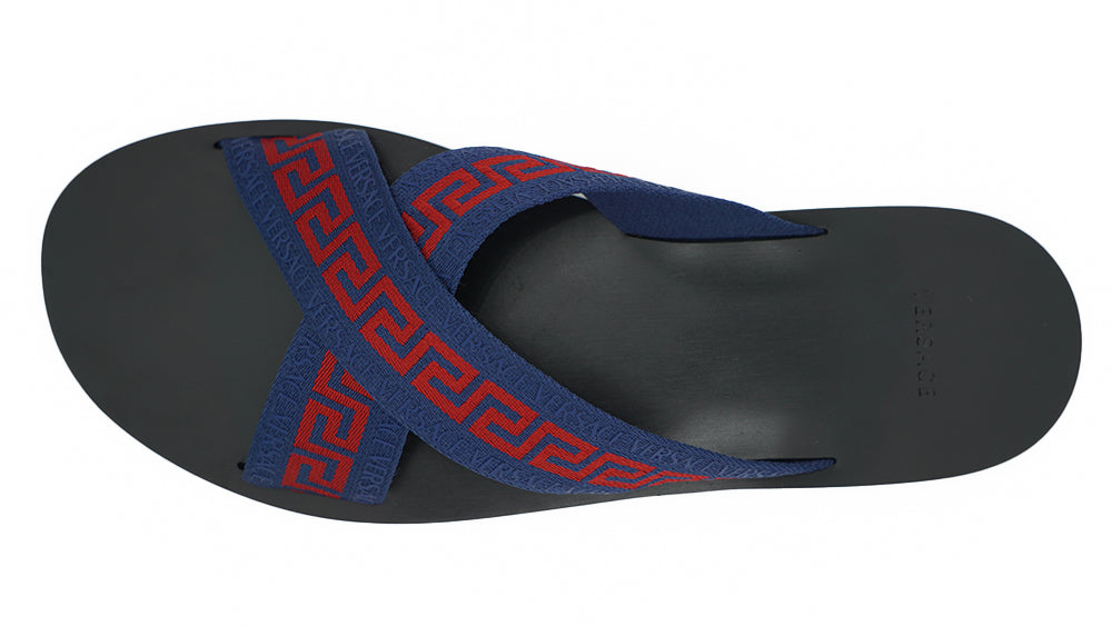 Dazzling Versace Blue Flat Men's Sandals