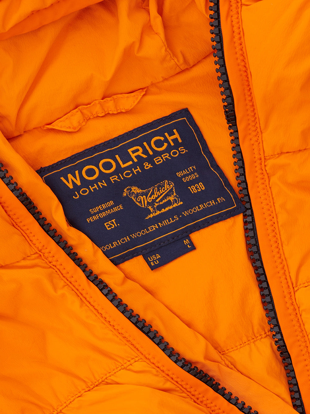 Elegant Quilted Orange Hooded Jacket