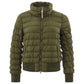 Elegant Green Quilted Bomber Jacket