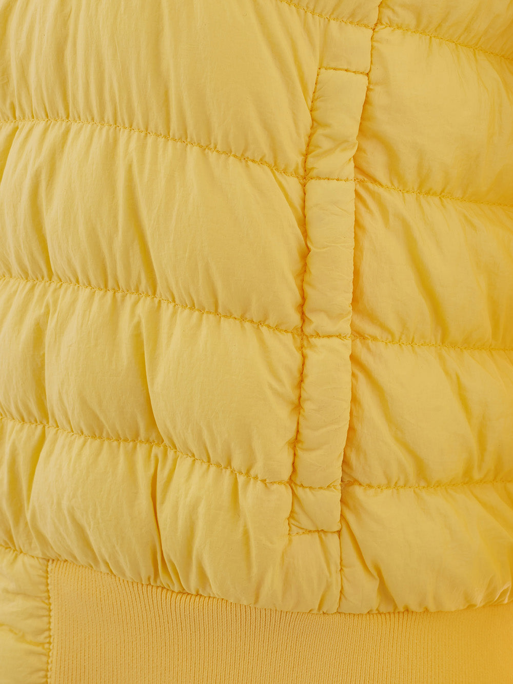 Chic Yellow Quilted Bomber Jacket