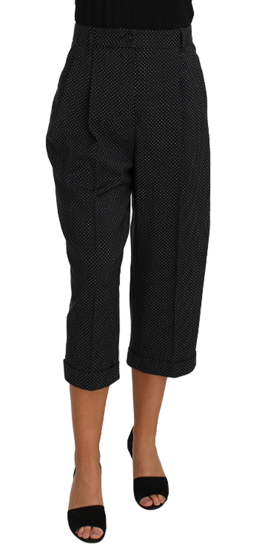 Polka Dot Pegged Wool Trousers