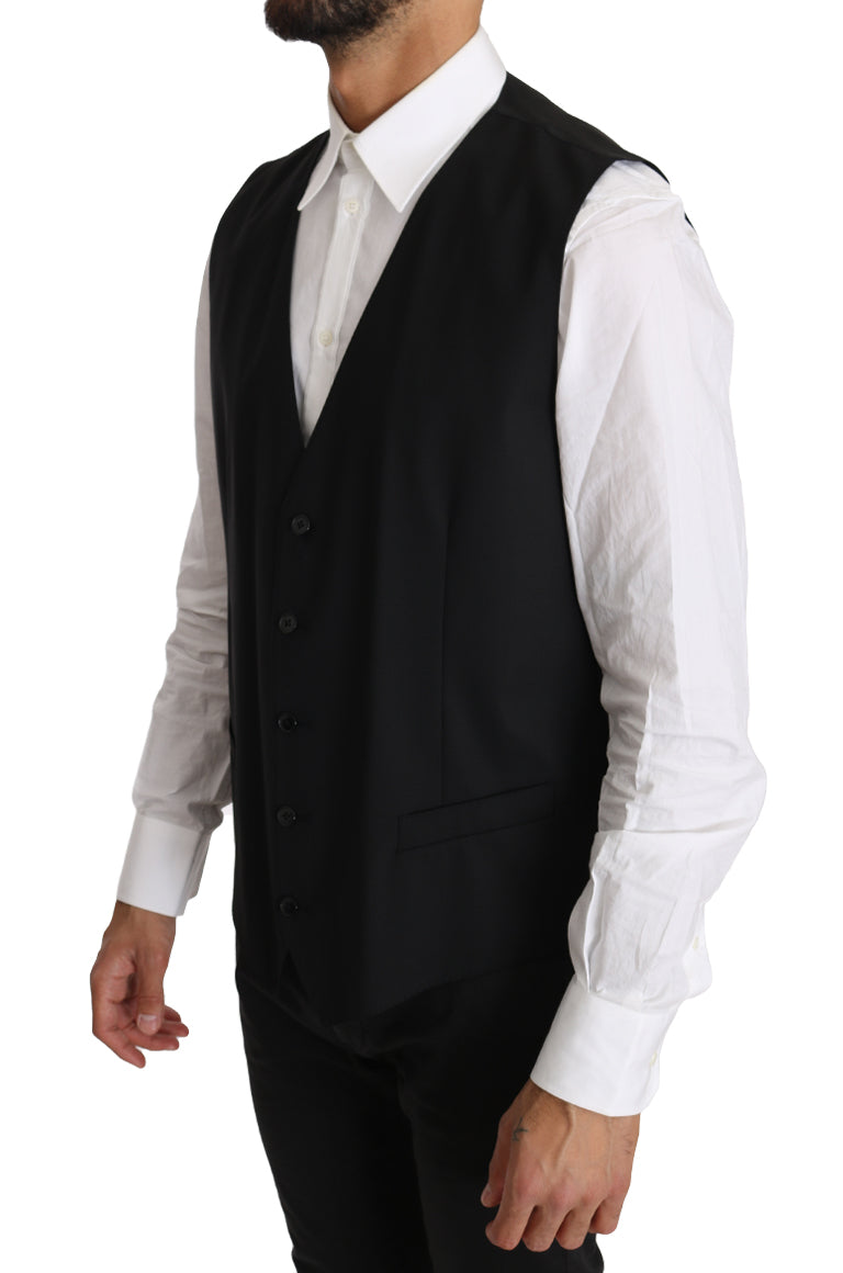 Elegant Slim Fit Formal Black Vest