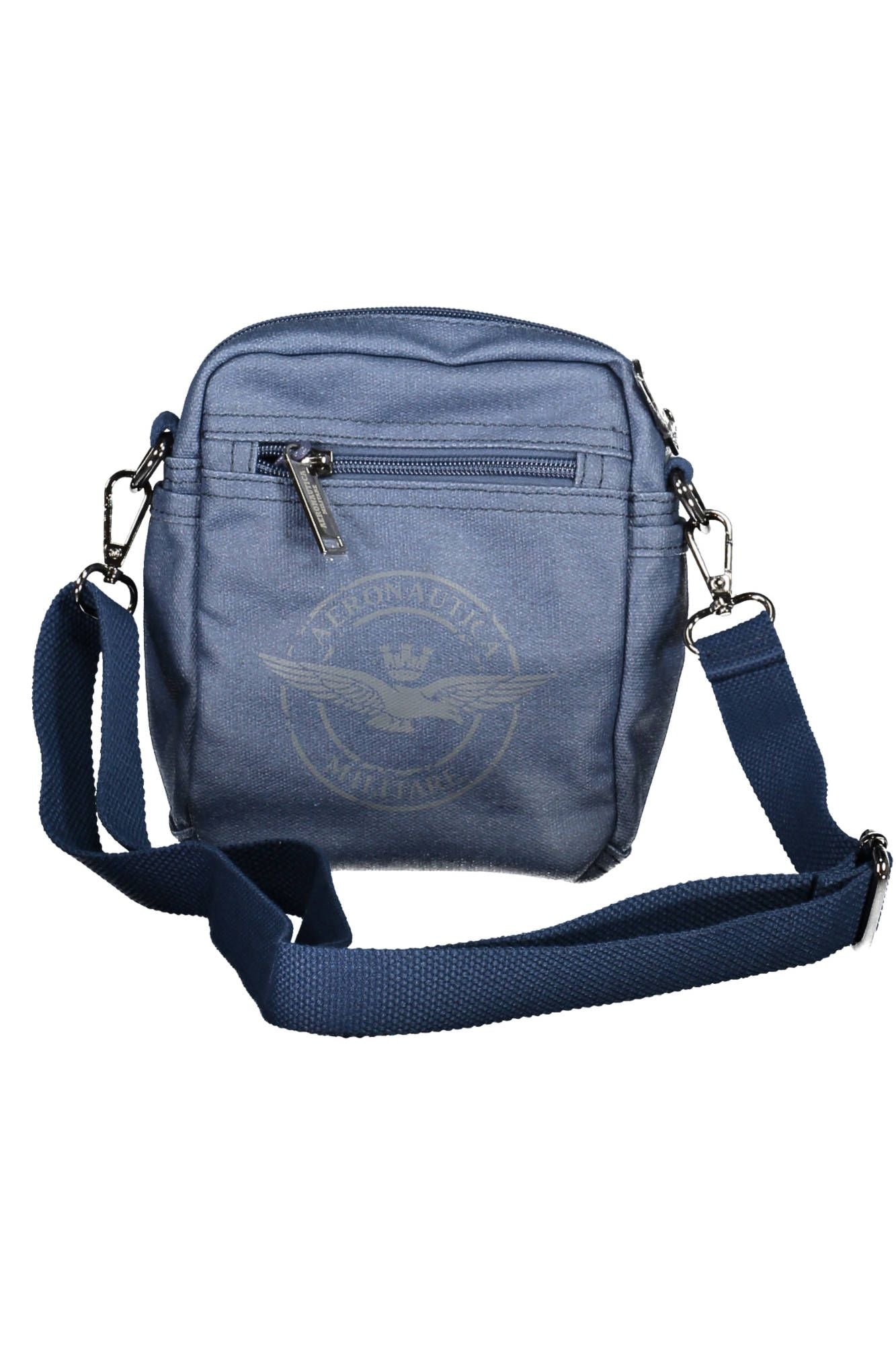 Military Precision Blue Cotton Shoulder Bag